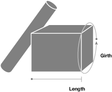 image depicting package and associated measurement